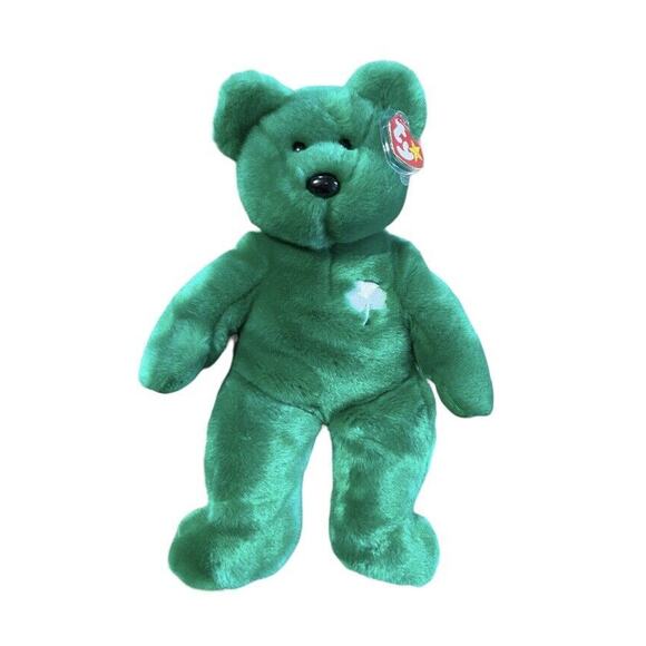 NWT Large TY Beanie Babies Buddies Erin 1998 Shamrock Green Retired RARE - Picture 1 of 10